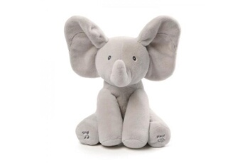 Peluche Gund Flappy l'éléphant - gund - 6054176 - peluche interactive pour bébé - il bouge, parle et chante - peluche éléphant 30 c