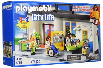 Figurine de collection PLAYMOBIL Playmobil - 5953 - jeu de construction - hôpital transportable