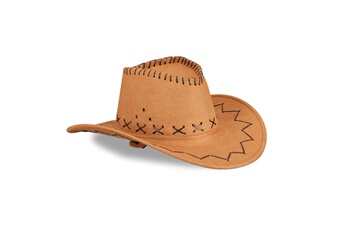 Accessoire de déguisement Relaxdays Chapeau de cowboy, pour adulte, style far ouest, carnaval, western; chapeau de carnaval, marron