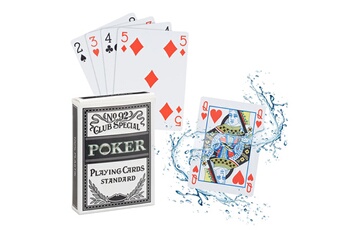 Poker Relaxdays Cartes de poker en plastique, jeu imperméable, anti-déchirure & plis, 54 pièces, texas hold'em, kit pro