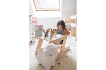 Petit mobilier enfant Bobochic Table jane avec une chaise bois naturel