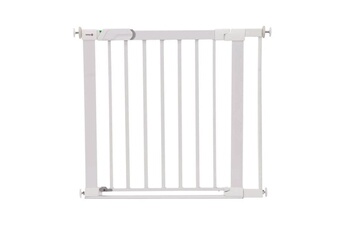 Barrière de sécurité bébé SAFETY 1ST Flat step, barriere de securite avec barre de seuil ultra plate, largeur 80 cm, de 6 a 24 mois, metal blanc