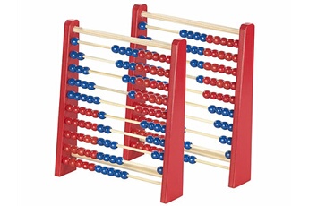 Jeu chiffres et calcul Playtastic 2 bouliers en bois bleu et rouge à 100 boules
