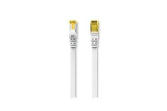 Câbles réseau CABLING ® cat 7 rj45 plat, câble ethernet lan,stp vitesse 10  go/s - 5m - blanc
