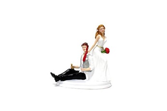 figurine couple mariage soirée arrosée 14cm - 305133