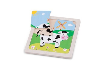 mini puzzle vache junior 15 cm bois 5 pièces