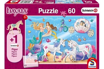 56302 puzzle en forme de queue de sirène 60 pièces pour enfant motif fée multicolore