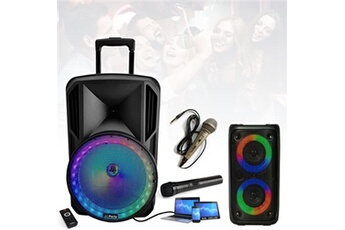 Enceintes, baffle et amplis DJ Party Light & Sound Enceinte mobile  Enfant Karaoke USB Bluetooth sur Batterie PARTY LEO-250 - Micro - Enceinte  Perche Selfie Cadeau - Soirée Boum