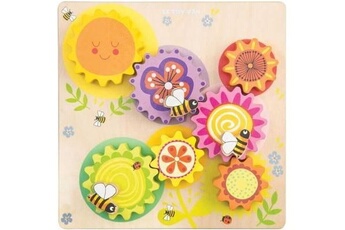 puzzle engrenages abeilles et fleurs