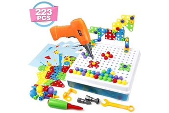 Symiu Mosaique Enfant Puzzle 3D Construction Enfant Jeu Montessori Kit Mosaique 223 Pcs pour Enfant Fille Garcon 3 4 5 Ans