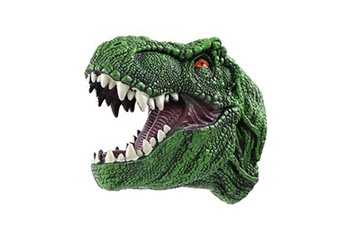 marionnettes à main animaux dinosaure caoutchouc gants de jeu pour enfant - tyrannosaure vert 16*19cm