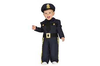déguisement enfant fiestas guirca déguisement policier uniforme bébé - 18/24 mois - bleu - guirca 87611