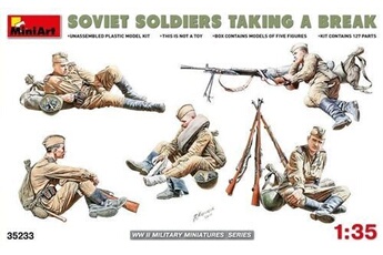 maquette mini art soviet soldiers taking a break - 1:35e - miniart