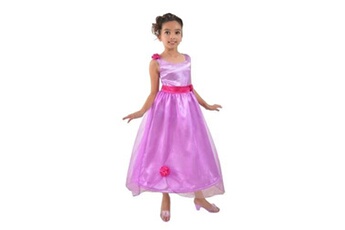 déguisement princesse léa - satin - roses, taille 5 7 ans cesar group f667-004