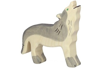 figurine en bois loup