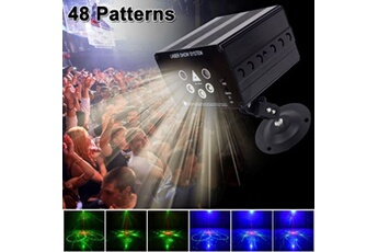 Disco Light 5 beam 48 pattern LED Projecteur laser Fête de Noël DJ light Mariage à activation vocale