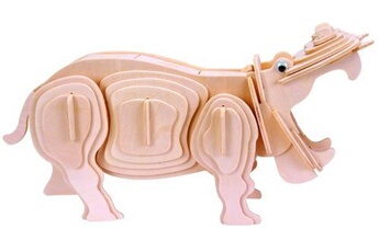 gepetto's workshop kit hippopotame en bois 45 pièces