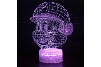 Lampe 3D Tactile Veilleuses Enfant 7 Couleurs avec Telecommande - Super Mario #612