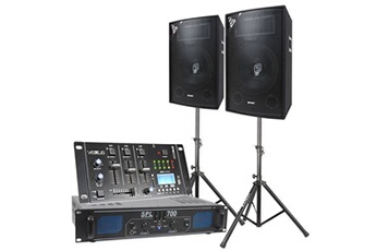 Système Audio Complet Bluetooth Dj Enceintes 700w Avec Pieds, Ampli Et Table De Mixage