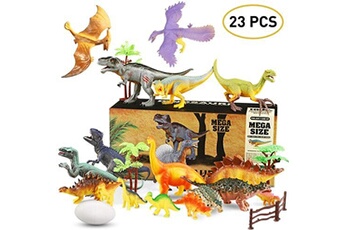 dinosaure jouet 23pcs réaliste dinosaure modèle ensemble en dinosaure chiffres educatif jouets jurassic world dinosaurs comprend des arbres,
