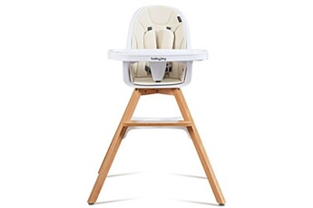 NOOMI Chaise haute bébé scandinave 2 en 1 Jaune - Chaise haute