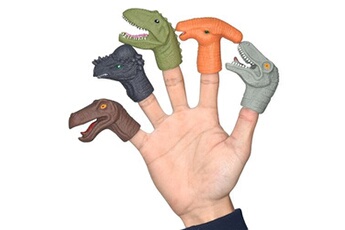 jeu de réflexion petite fête de marionnette à doigt tête de dinosaure 5pcs - b