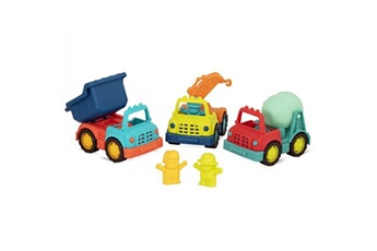 camion b.toys happy cruiser 3 mini camions de chantier avec ses figurines