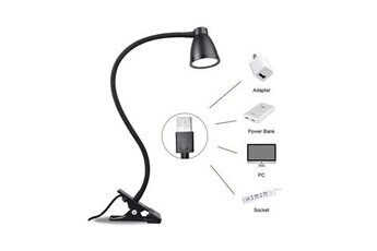 lampe de bureau à pince dimmable clip sur lampe lecture température couleur réglable - noir