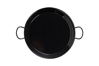 la valenciana poêle à paëlla en acier émaillé compatible avec plaque à induction poignées en céramique noir 30 cm