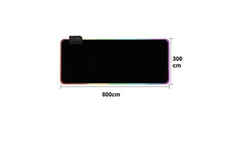 Tapis de Souris Gaming RGB XXL(800 x 300 mm),10 Effets d'éclairage
