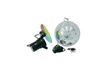 Pack lumière débutant Projecteur à LED UV + Boule à facettes 20 cm + moteur