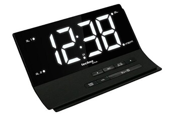 réveil radio, wt 482 designer noir 17,4 x 7,6 x 10,2 cm