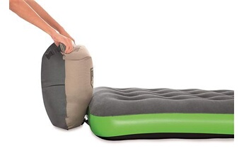 matelas gonflable roll & relax 1 personne - vert