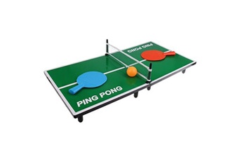 Mini Table de ping pong 62 x 30,5 x 7 cm avec 2 Raquettes, 1 balle et un filet Tennis de table de bureau Cadeau de Noël