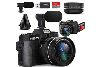 Appareil photo numérique NBD 4K 48MP pour la photographie, appareil photo  compact pour  avec écran rabattable, autofocus, zoom numérique