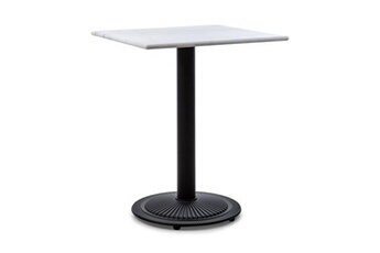 table de bistrot - - style art nouveau - 60 x 72 x 60 cm - plateau rond marbre blanc - pied rond