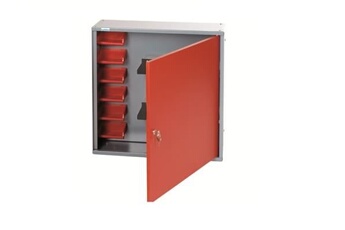 Table d'établi de mécanicien KUPPER, 60 cm, rouge, 4 tiroirs