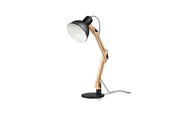 décoration lampe de table led lampe de bureau salon design original lampe en bois architecte moderne réglable luminaire industrielle à poser, n