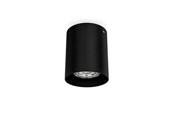 b. k. licht spot en saillie rond, ø 80mm, douille gu10 pour ampoule led ou halogène de 50w max, spot plafond noir en métal, éclairage plafond