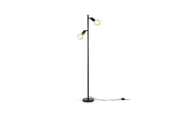 b. k. licht lampadaire rétro industriel, pour 2 ampoules led e27 de max 10w (non fournies), spots orientables, éclairage salon, salle à manger,