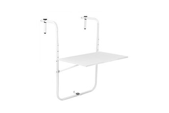 table pliante en métal pour balcon 60x40cm blanc