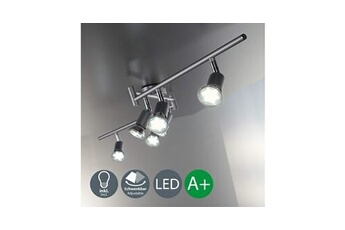 bk licht plafonnier 6 spots orientables avec ampoules led gu10, spots plafond, éclairage intérieur salon salle à manger cuisine couloir chambre,