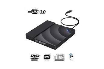 BUNUD Lecteur CD DVD Externe USB 3.0 Type-C Lecteur CD Externe avec 2 USB et