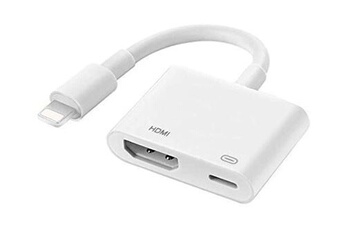 Adaptateur Lightning vers HDMI pour iPhone vers TV, adaptateur HDMI 1080P  adaptateur AV numérique câble de connecteur d'écran de synchronisation avec  port de charge pour iPhone, iPad, iPod sur HDTV/projecteur/moniteur 