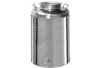 Bidon conteneur cylindre acier inox pour huile vin OliVari 50l bouchon à vis
