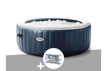 Kit spa gonflable PureSpa Blue Navy rond Bulles 4 places + 6 filtres
