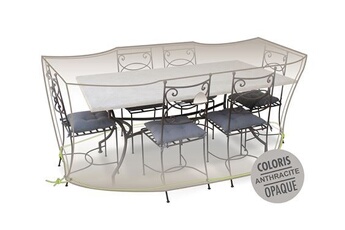 housse de protection cover air pour table rectangulaire + 8 chaises - 240 x 130 x 70 cm -