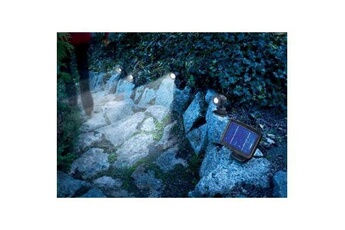eclairage extérieur solaires esotec projecteur de jardin avec détecteur de mouvements trio 102144 led 0.75 w 1 set