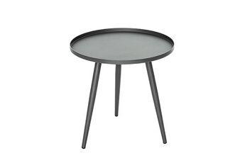 table de jardin jardiline table basse gigogne ronde grise en aluminium antiparos ø 50 x 50 cm -