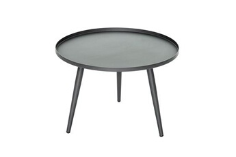 table de jardin jardiline table basse gigogne ronde grise en aluminium antiparos ø 60 x 42 cm -